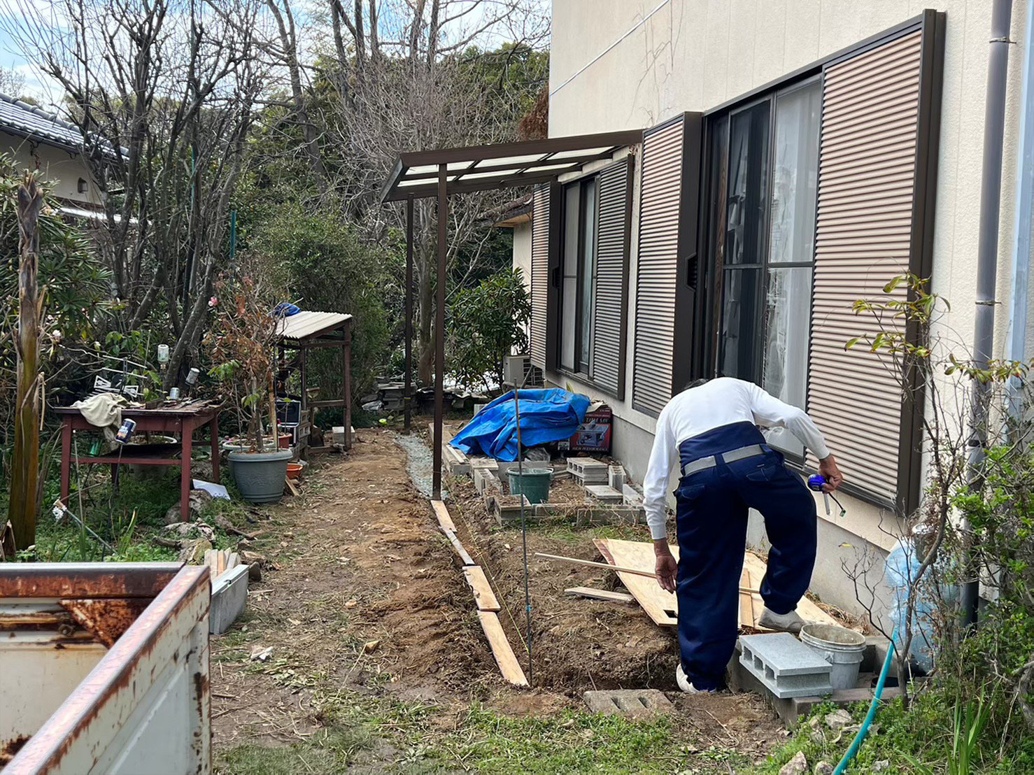 テラス造作（大工仕事）施工前