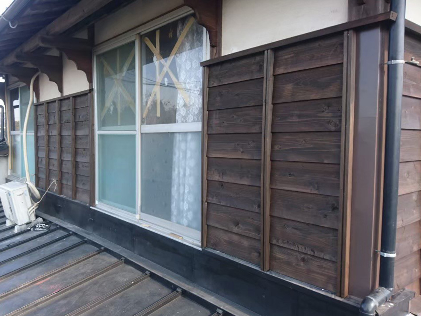 壁板&nbsp;鎧張り（大工作業） 施工後