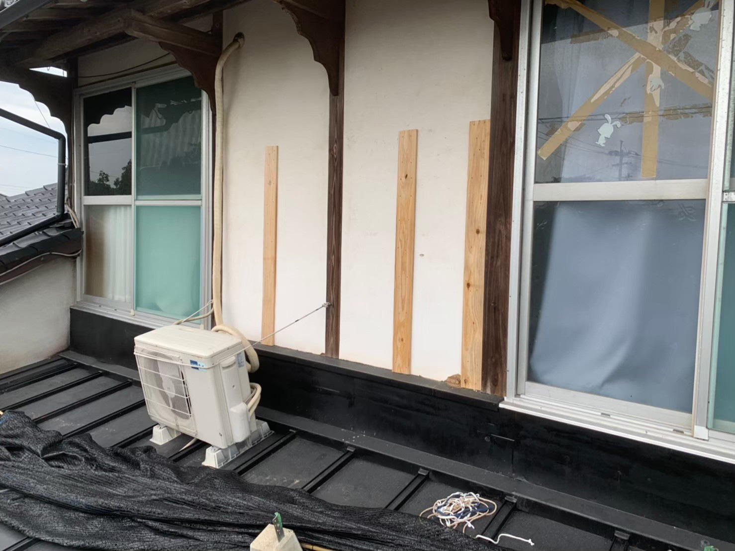 壁板&nbsp;鎧張り（大工作業） 施工前