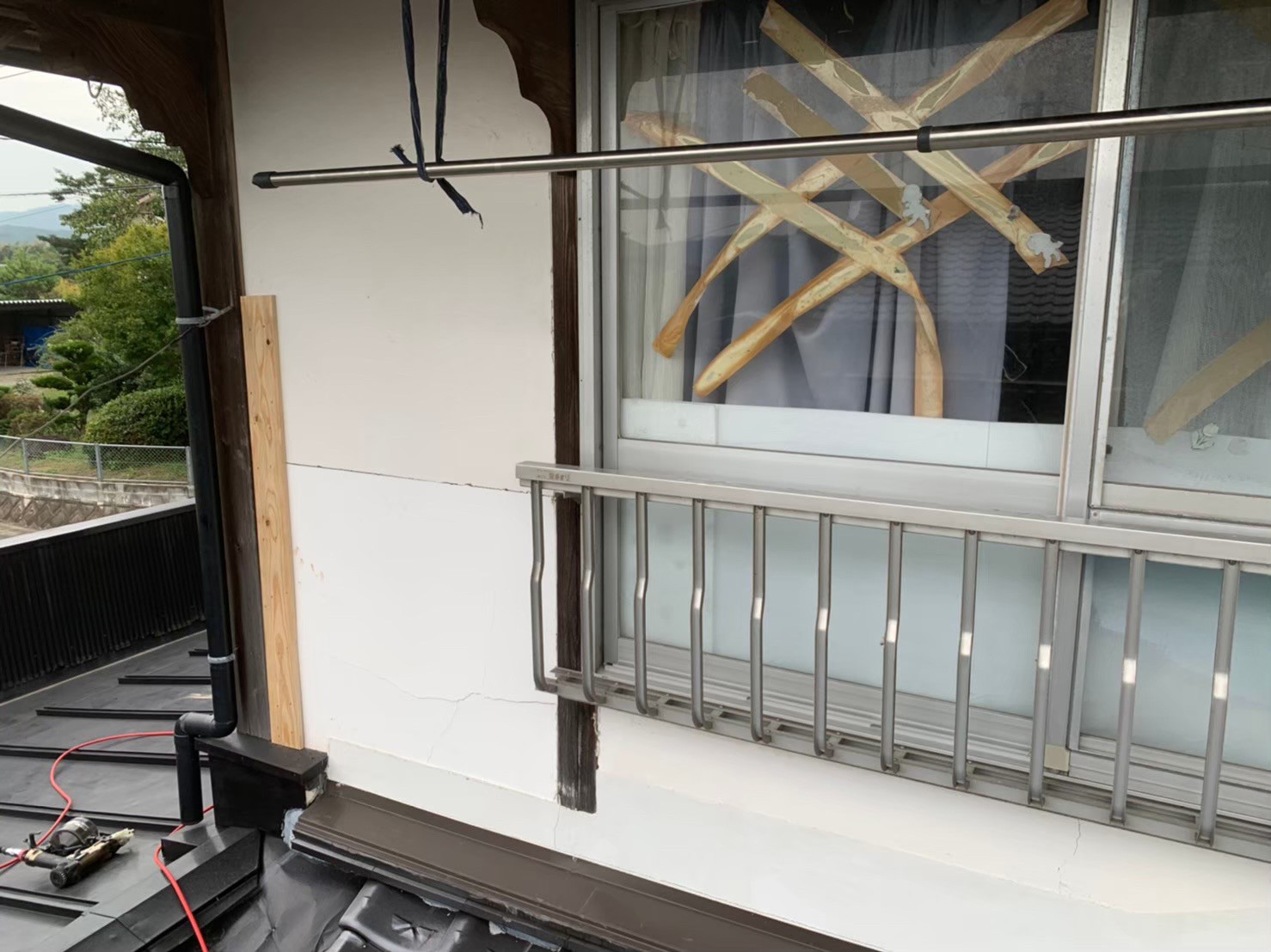 壁板&nbsp;鎧張り（大工作業） 施工前